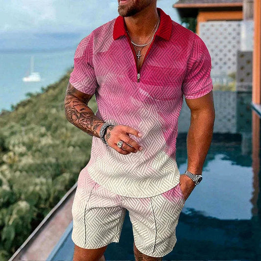 Solstice Pink Polo Shirt And Shorts